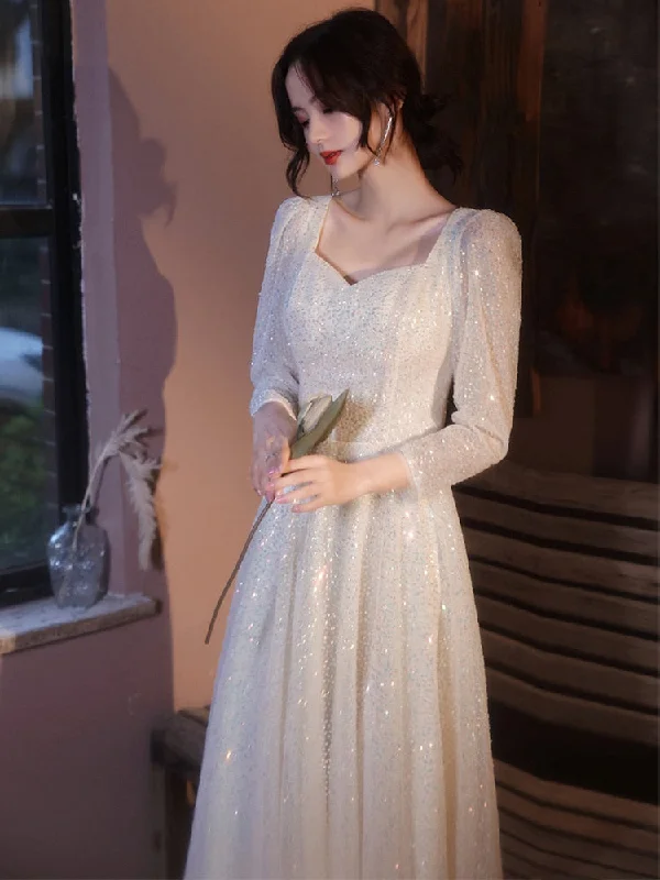 Soft Knit Maxi Dresses for Cozy EveningsFashionSierra - A-line Prom Dress Long-sleeve Women Party Dresses