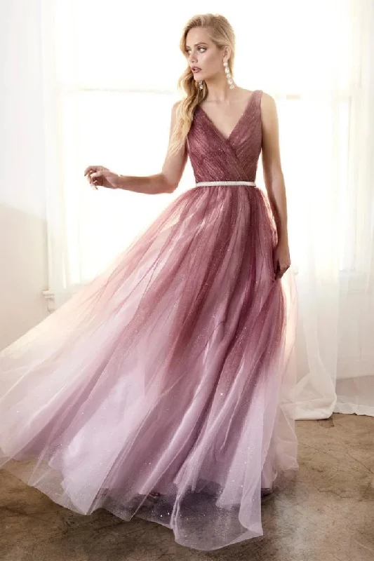 Long - Line Maxi Dresses with a Vest - Like DesignFashionSierra - Deep V-neck Shiny Tulle Cocktail Dresses