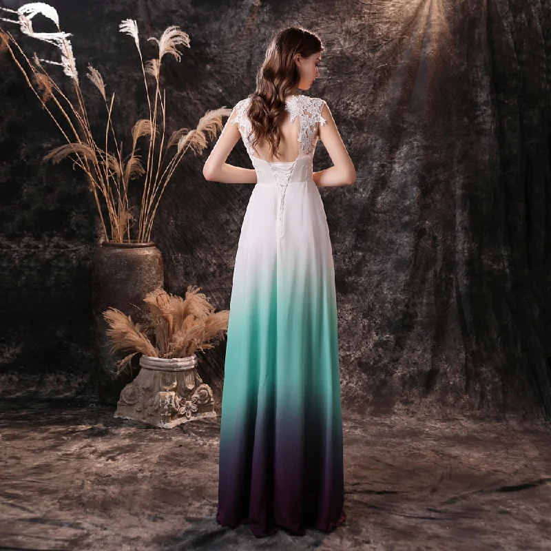 Cool Leather Maxi Dresses for a Rock - Chic StyleFashionSierra - New A-Line Ombre Prom Dresses