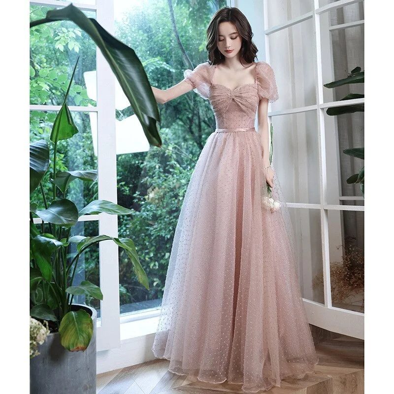 Maxi Dresses with Romantic Bows for a Feminine TouchFashionSierra - Pink Long Gown for Women