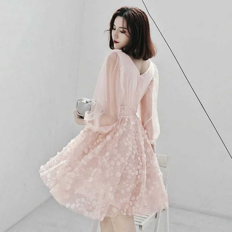 Long - Sleeved Maxi Dresses for Autumn and WinterFashionSierra - Appliques Fashion V-Neck Full Sleeves A-Line Prom Gowns