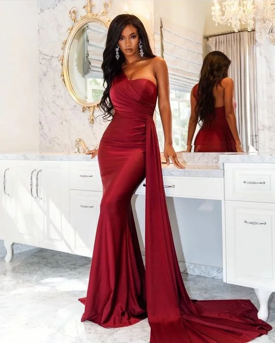 Maxi Dresses for Business - Casual ConferencesFashionSierra - Red Prom Dresses For Women Off Shoulder Solid Evening Party Dresses