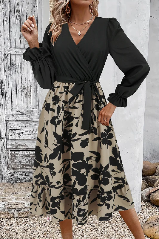 "Buy One, Get One 50% Off on Women's Dresses - Don't Miss Out!"Apricot Flower A Line Ruched Cocktail Dress with Long Sleeves "Buy One, Get One 50% Off on Women's Dresses - Don't Miss Out!"Apricot Flower A Line Ruched Cocktail Dress with Long Sleeves