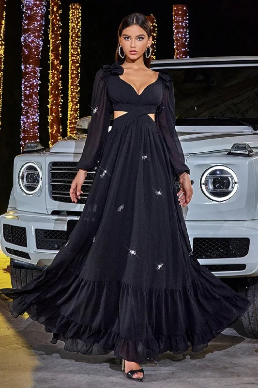 "Bundle and Save: Buy Multiple Women's Dresses and Get a Discount"Black A-line Formal Dress with Long Sleeves "Bundle and Save: Buy Multiple Women's Dresses and Get a Discount"Black A-line Formal Dress with Long Sleeves