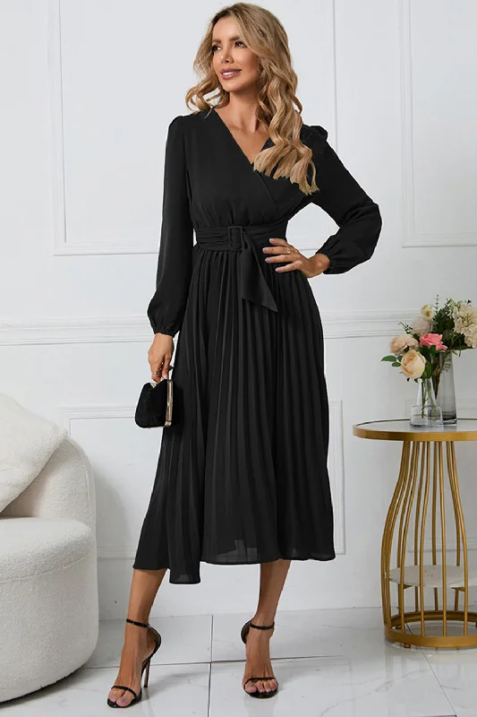 "Designer - inspired women's evening dresses"Black A-Line Wrap Long Sleeves Long Party Dress "Designer - inspired women's evening dresses"Black A-Line Wrap Long Sleeves Long Party Dress