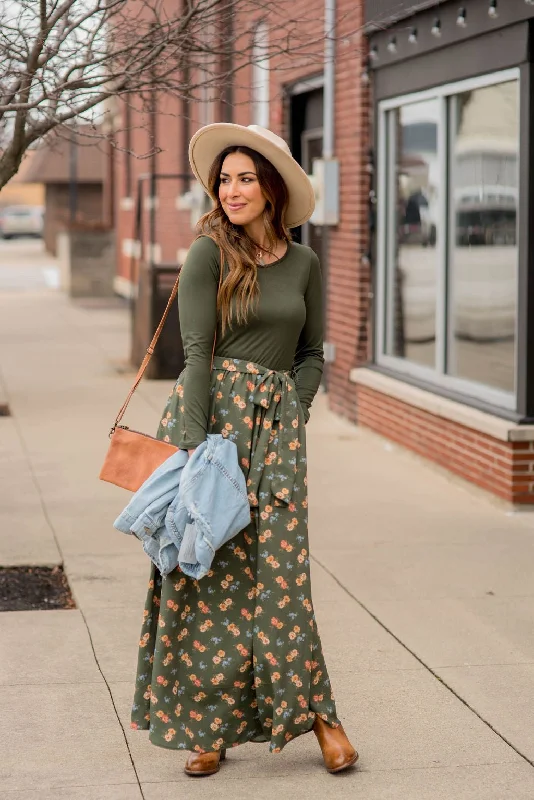 Versatile Gray Maxi Dresses for Any OccasionBlossoms Bottom Long Sleeve Maxi