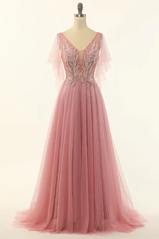 "Seasonal Sale: Save Big on Women's Dresses for Every Occasion"Blush Beading Tulle A-line Prom Dress "Seasonal Sale: Save Big on Women's Dresses for Every Occasion"Blush Beading Tulle A-line Prom Dress