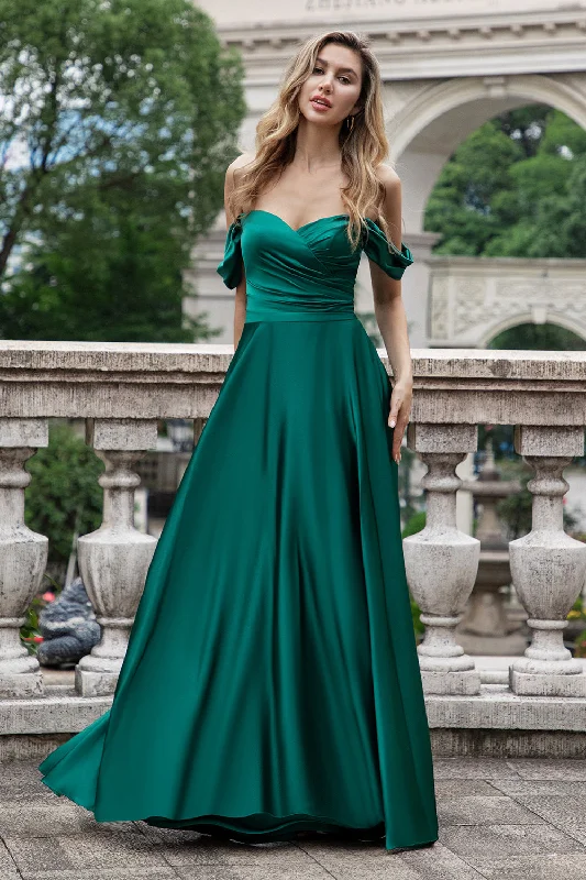 "Buy One, Get One 50% Off on Women's Dresses - Don't Miss Out!"Dark Green A Line Off the Shouder Satin Long Bridesmaid Dress "Buy One, Get One 50% Off on Women's Dresses - Don't Miss Out!"Dark Green A Line Off the Shouder Satin Long Bridesmaid Dress