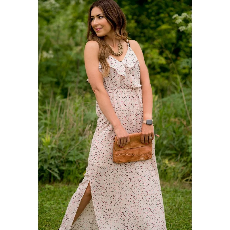 Short - Sleeved Maxi Dresses for Summer EveningsDottie Ruffle Side Slit Maxi