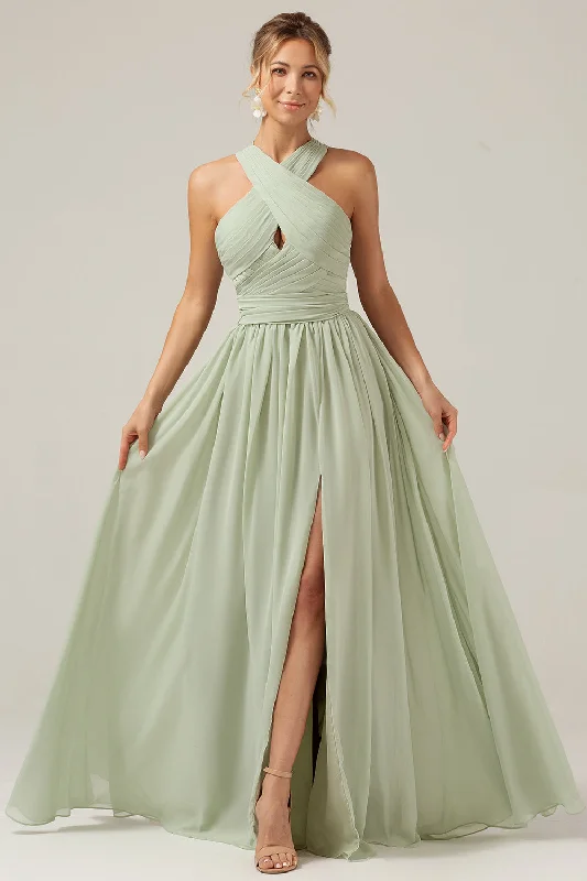 "Seasonal Sale: Save Big on Women's Dresses for Every Occasion"Dusty Sage Boho Chiffon Long Bridesmaid Dress with Button Back "Seasonal Sale: Save Big on Women's Dresses for Every Occasion"Dusty Sage Boho Chiffon Long Bridesmaid Dress with Button Back