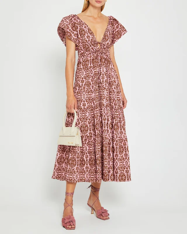 Light Pink Flowy Maxi Dresses for SpringFallen Dress