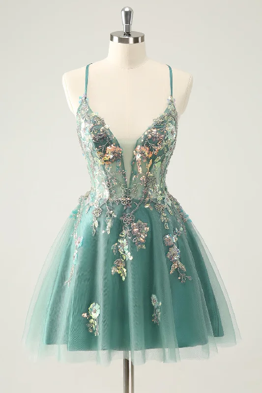 "Work - appropriate dresses for professional women"Grey Green A Line Glitter Sequins Spaghetti Straps Homecoming Dresses "Work - appropriate dresses for professional women"Grey Green A Line Glitter Sequins Spaghetti Straps Homecoming Dresses