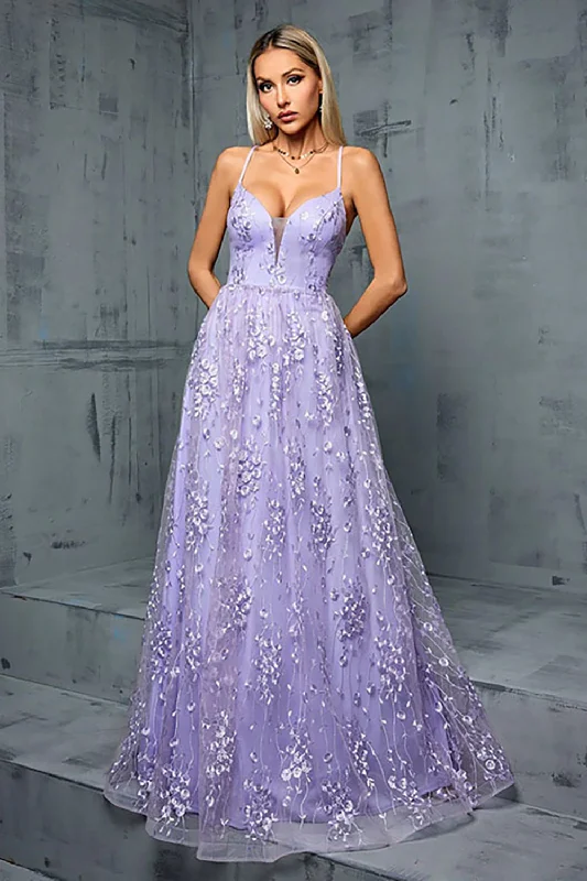 Clearance Sale: Women's Dresses Light Purple A Line Spaghetti Straps Tulle Prom Dress Clearance Sale: Women's Dresses Light Purple A Line Spaghetti Straps Tulle Prom Dress