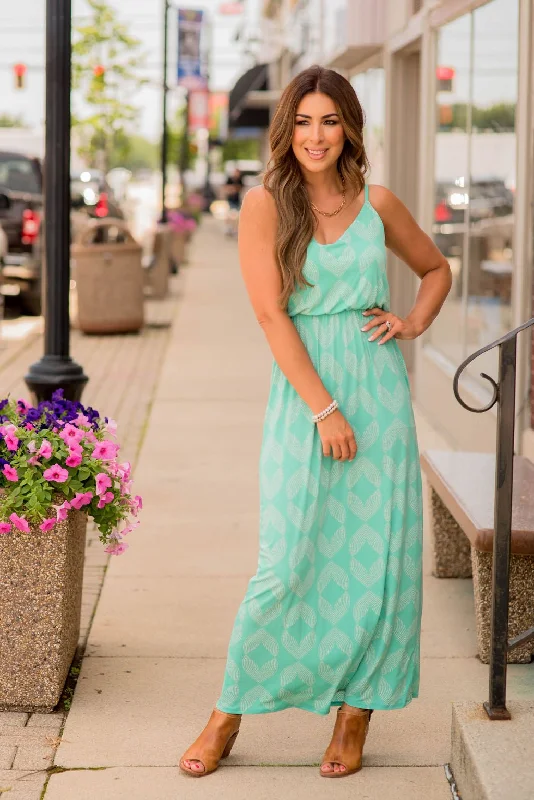 Maxi Dresses with Drawstring Waists for a Relaxed FitLined Diamonds Thin Strapped Maxi Dress