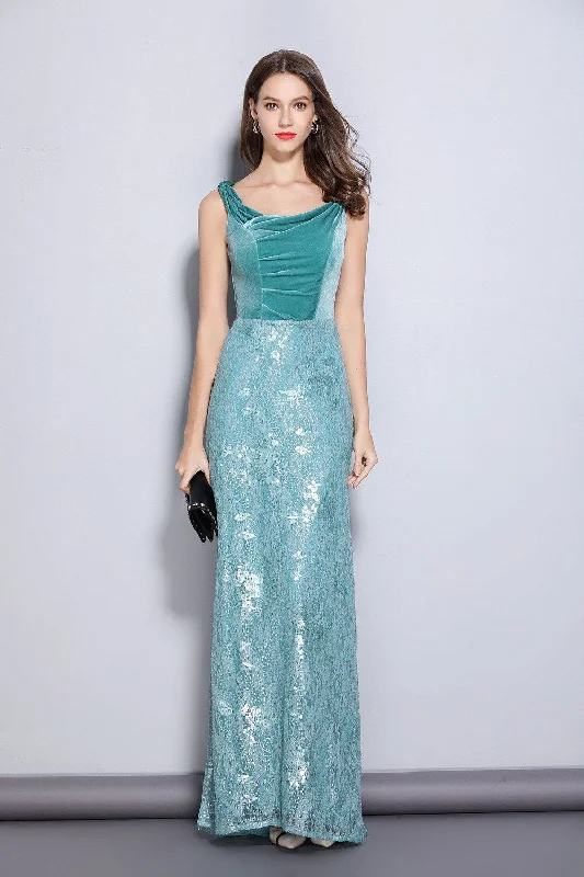 Long - Line Maxi Dresses with a Cape - Like DesignFashionSierra - Lace Velvet Patchwork Elegant Maxi Long Designer Dresses