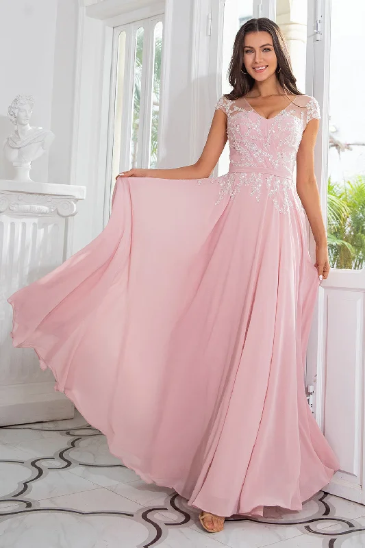 "Lace dresses for women for a romantic and elegant look"Pink Beaded Chiffon Mother of the Bride Dress "Lace dresses for women for a romantic and elegant look"Pink Beaded Chiffon Mother of the Bride Dress
