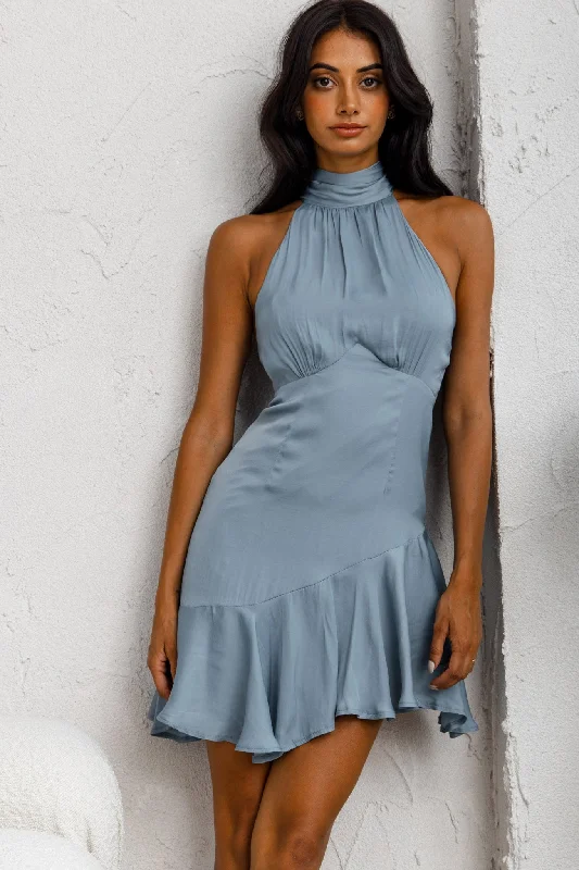 "Exclusive Discount: 30% Off All Women's Dresses for a Limited Period"Promises Halterneck Fluted Hem Dress Forest Blue "Exclusive Discount: 30% Off All Women's Dresses for a Limited Period"Promises Halterneck Fluted Hem Dress Forest Blue