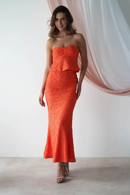 Maternity Maxi Dresses with Adjustable WaistsSaltarra Bodycon Top & Skirt Set | Orange