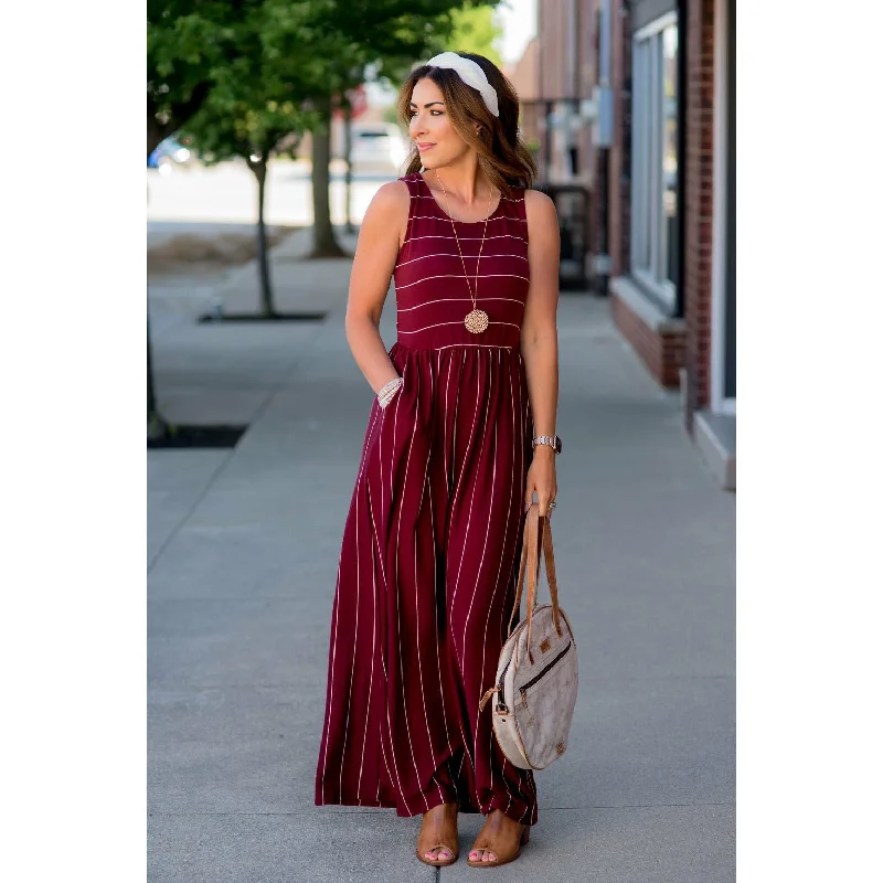 Fairy - Like Tulle Maxi Dresses for Special OccasionsStriped Sleeveless Maxi