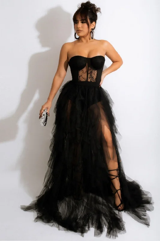 "Short dresses for women for a night out clubbing"Tulle Sweetheart Black Prom Dress with Slit "Short dresses for women for a night out clubbing"Tulle Sweetheart Black Prom Dress with Slit