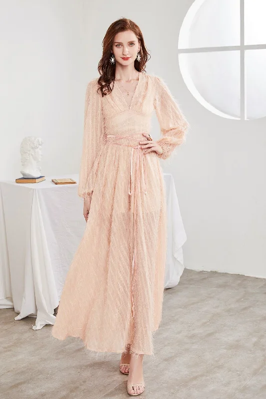 Maxi Dresses with Tropical Floral Prints for a Beachy LookFashionSierra - Lace Up Waist Tassels Elegant Maxi Party Prom Dresses Vestidos