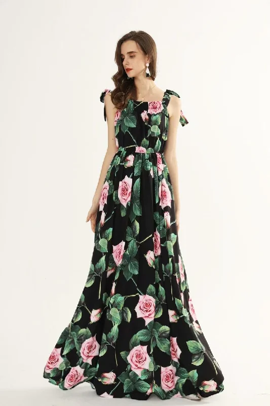 Maxi Dresses for Travel Photography in Scenic LocationsFashionSierra - Printed Ruched Ruffles Fashion Designer Party Long Maxi Dresses