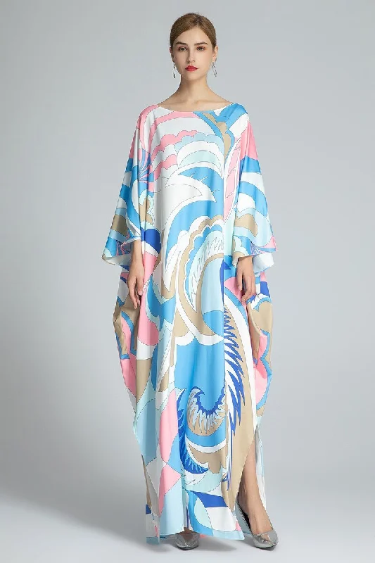 Backless Maxi Dresses for a Bold StatementFashionSierra - Knitted Printed Elegant Long Robes