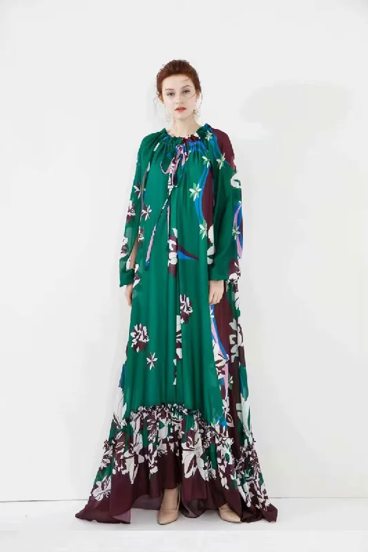 Maxi Dresses with Abstract Art Prints for a Unique StyleFashionSierra - Lace Up Printed Loose Design Fashion Casual Maxi Dresses