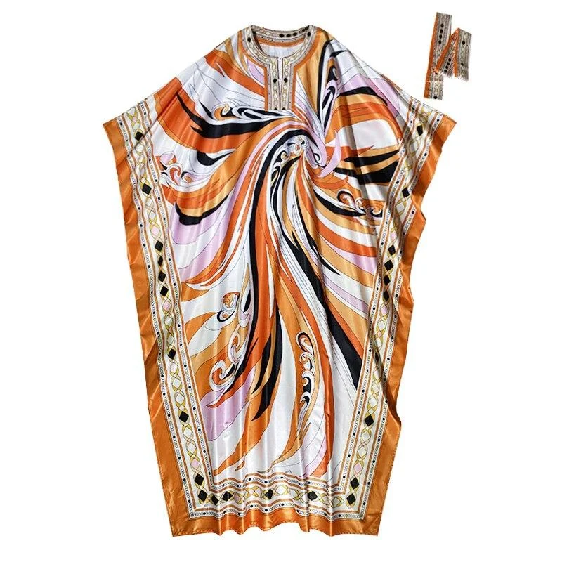 Preppy - Style Pleated Maxi Dresses for School EventsFashionSierra - O Neck Loose Design Batwing Sleeves Printed Casual Fashion Long Maxi Dress