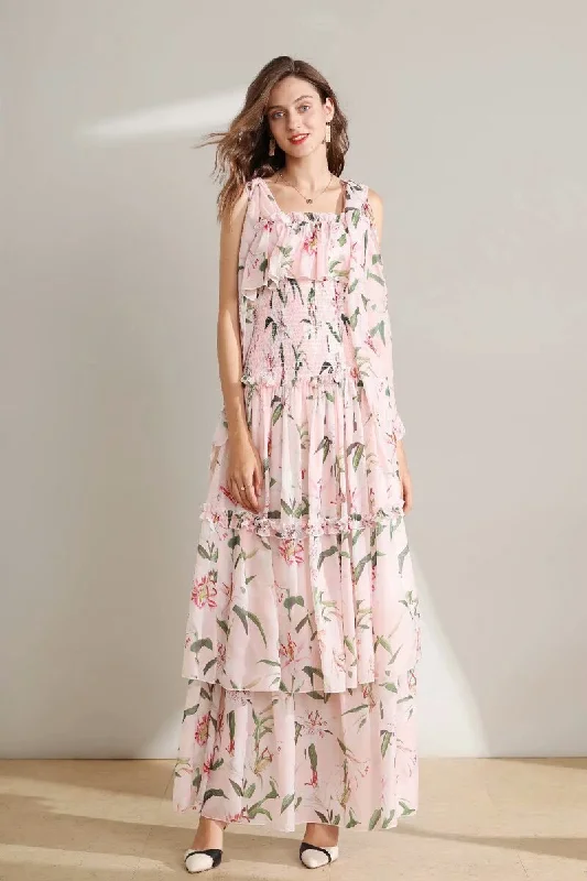 Vintage - Inspired Maxi Dresses with Puffed SleevesFashionSierra - Fashion Long Designer Dresses