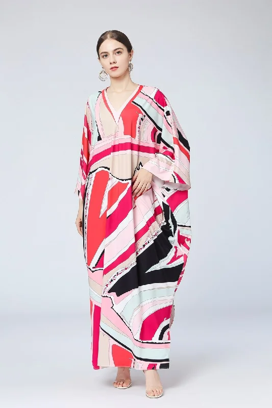 High - Neck Maxi Dresses for a Modest LookFashionSierra - Printed Elegant High Street Split Boho Maxi Dresse