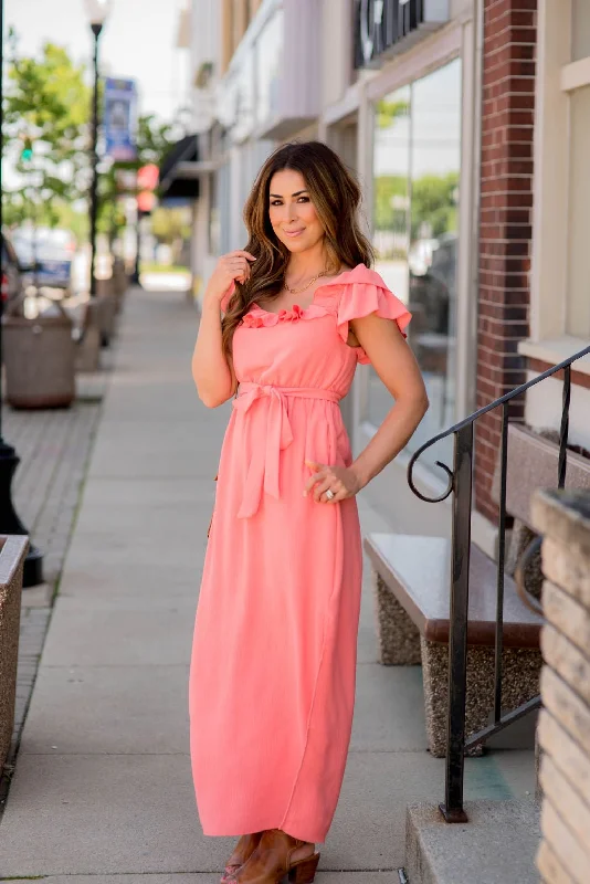 European and American - Style Simple and Elegant Maxi DressesAll The Ruffles Maxi Dress