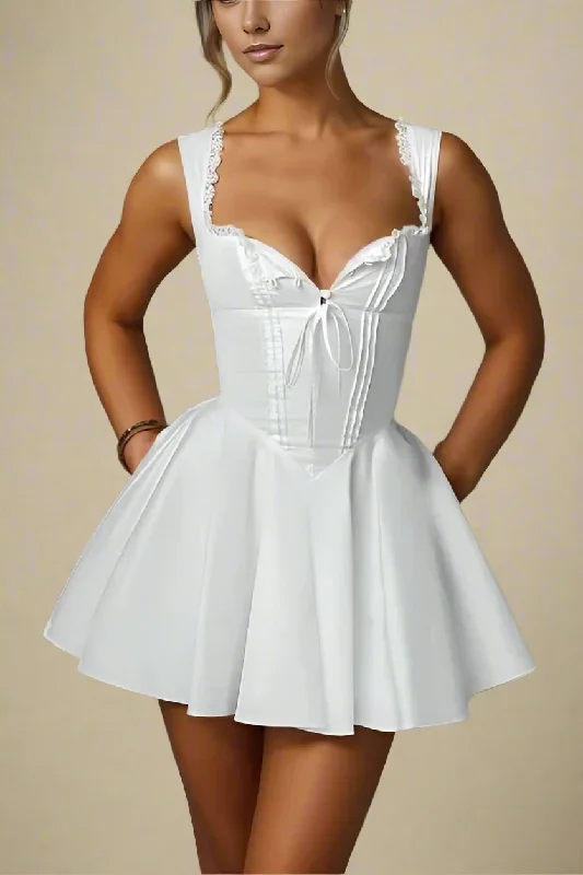 Tiered Party Dresses with Floral Applique for Ladies' Garden PartiesAdelyn Bodycon Mini Dress - Pearl White Tiered Party Dresses with Floral Applique for Ladies' Garden PartiesAdelyn Bodycon Mini Dress - Pearl White