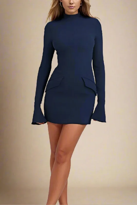 Party Dresses with Ruffled Sleeveless Top and Sequined Bodice and Tulle Skirt and Beaded Waistband for Ladies' Dramatic and Glamorous LookAdrian Long Sleeve Bodycon Mini Dress - Navy Blue Party Dresses with Ruffled Sleeveless Top and Sequined Bodice and Tulle Skirt and Beaded Waistband for Ladies' Dramatic and Glamorous LookAdrian Long Sleeve Bodycon Mini Dress - Navy Blue