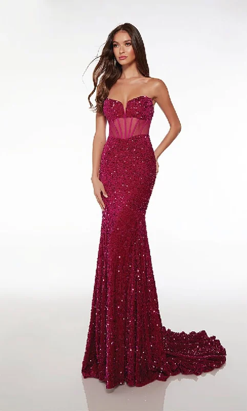 Party Dresses with Lace Insertions on the Skirt and Beaded Waistband and Ruffled Hem for Ladies' Feminine and Flirty LookAlyce Prom Dress 61500 Party Dresses with Lace Insertions on the Skirt and Beaded Waistband and Ruffled Hem for Ladies' Feminine and Flirty LookAlyce Prom Dress 61500