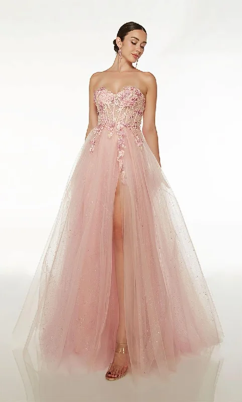 Party Dresses with Ruffled Sleeveless Top and Sequined Bodice and Tulle Skirt for Ladies' Dramatic and Glamorous LookAlyce Prom Dress 61536 Party Dresses with Ruffled Sleeveless Top and Sequined Bodice and Tulle Skirt for Ladies' Dramatic and Glamorous LookAlyce Prom Dress 61536