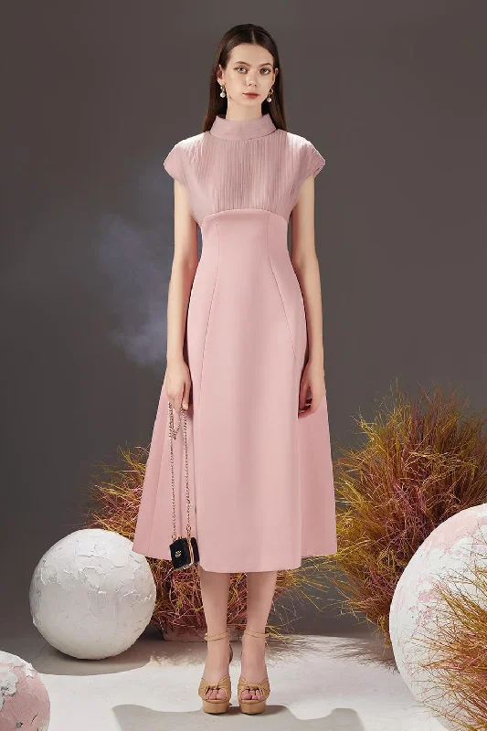 Midi dress suitable for office - appropriate casual wearButler A-line Pleated Chest Taffeta Silk Midi Dress Midi dress suitable for office - appropriate casual wearButler A-line Pleated Chest Taffeta Silk Midi Dress