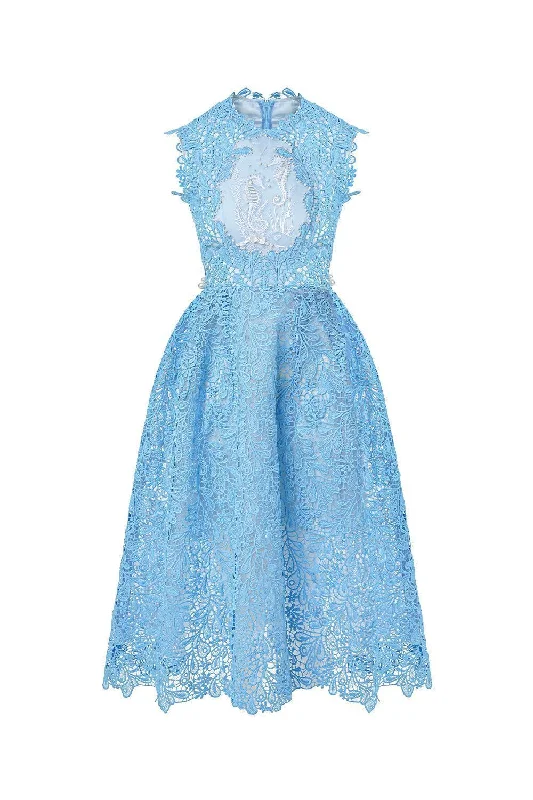 Hooded midi dress for a casual and cozy styleCara A-line Sleeveless Lace Midi Dress