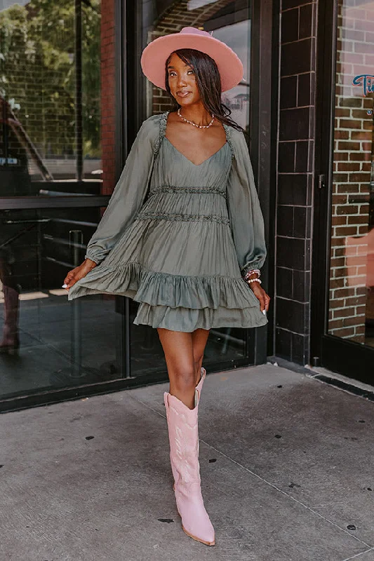 Party Dresses with Beaded Waistbands and Tiered Skirts for Ladies' Glamorous and Voluminous LookCaught Crushing Ruffle Dress In Pear Party Dresses with Beaded Waistbands and Tiered Skirts for Ladies' Glamorous and Voluminous LookCaught Crushing Ruffle Dress In Pear