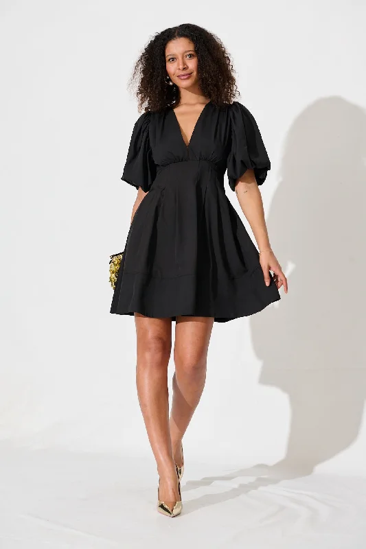 Party Dresses with High Neck and Embroidered Back for Ladies' Modest and Intricate LookDaydream Dress In Black Party Dresses with High Neck and Embroidered Back for Ladies' Modest and Intricate LookDaydream Dress In Black