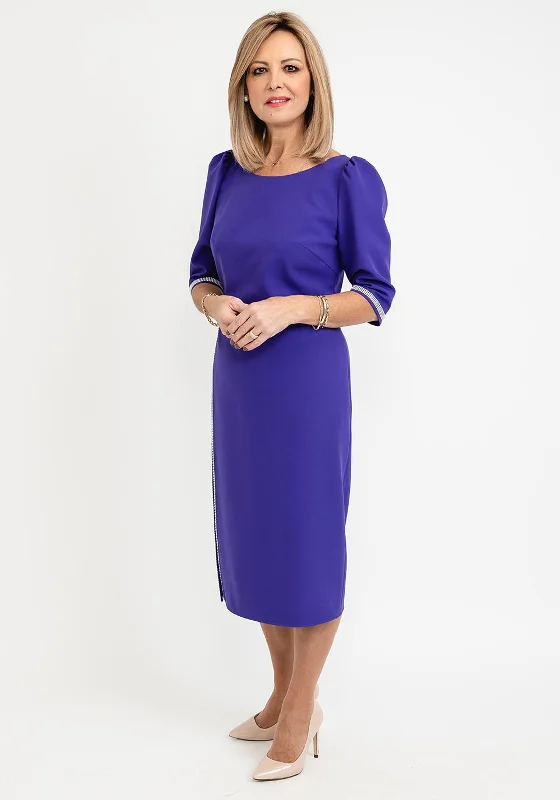 Midi dress for a music festival with a bohemian - inspired outfitGabriela Sanchez Crystal Detail Midi Dress, Purple