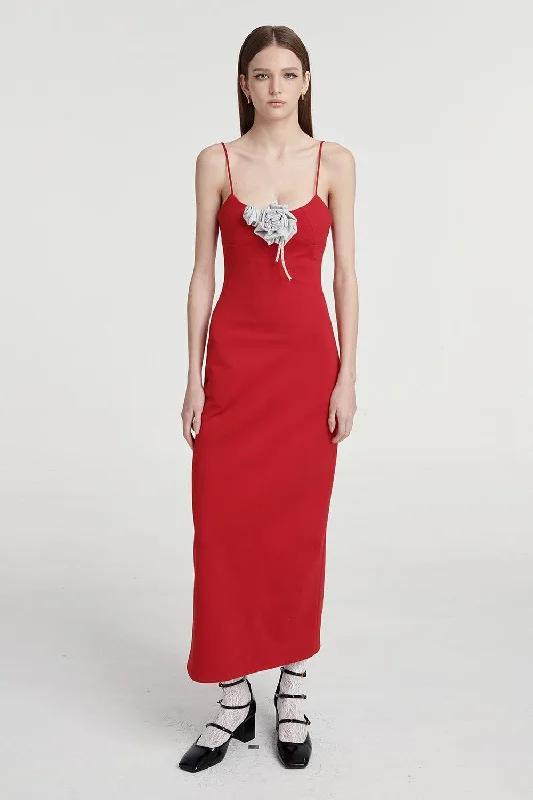 Halter - neck midi dress for a modern and stylish lookHell In Bloom Midi Dress