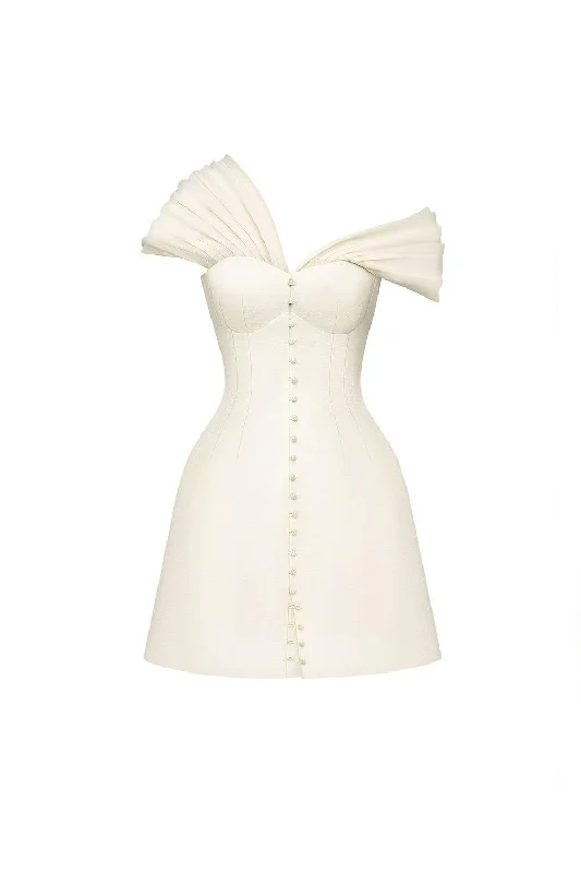 Party Dresses with Sequined Star Motifs and Sheer Sleeve and Ruffled Hem for Ladies' Celestial and Flirty LookImelda A-line Asymmetric Neck Polycotton Mini Dress Party Dresses with Sequined Star Motifs and Sheer Sleeve and Ruffled Hem for Ladies' Celestial and Flirty LookImelda A-line Asymmetric Neck Polycotton Mini Dress