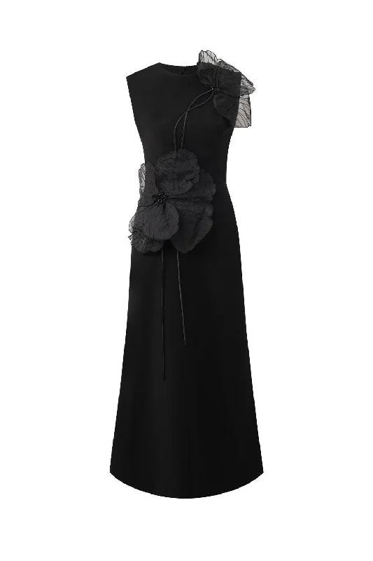 Asymmetric hem midi dress for a unique and fashionable styleIris Sheath Sleeveless Polycotton Midi Dress