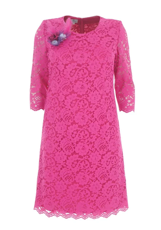 Bishop - sleeve midi dress for a vintage - inspired and elegant styleJomhoy Dorotea Lace Midi Dress, Hot Pink