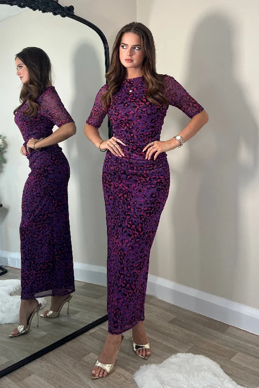 Party Dresses with Satin Trimmed Collar and Bow Back and Embroidered Skirt and Sequined Bodice for Ladies' Classic and Glamorous LookLilah Short Sleeves Maxi Mesh Dress Purple Party Dresses with Satin Trimmed Collar and Bow Back and Embroidered Skirt and Sequined Bodice for Ladies' Classic and Glamorous LookLilah Short Sleeves Maxi Mesh Dress Purple