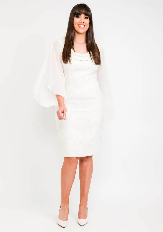 Backless midi dress for a sexy and glamorous appearanceLizabella Chiffon Sleeve Textured Midi Dress, Gold