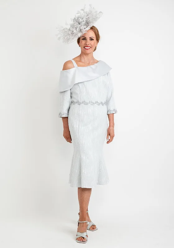 Midi dress for a gym session if it has sufficient stretchLizabella Cold Shoulder Fit & Flare Midi Dress, Silver