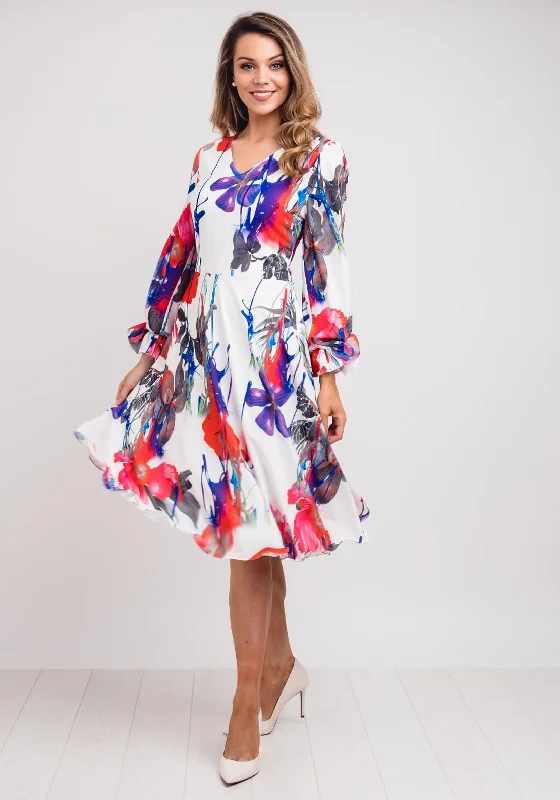 Geometric - pattern midi dress for a modern and stylish appearanceLizabella Digital Floral Flared Midi Dress, Multi