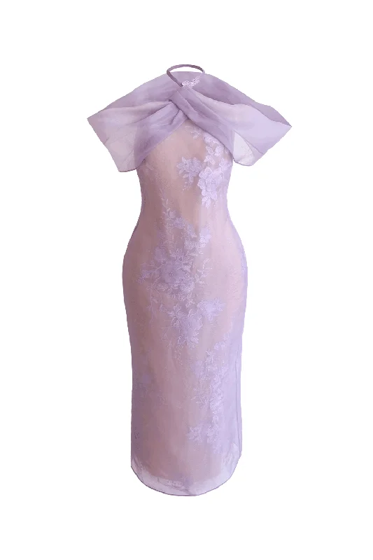 Affordable midi dress for budget - conscious shoppersLuna Pencil Halter Neck Organza Midi Dress